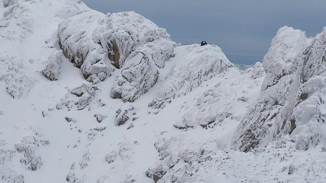 Pico Espiguete donde se encontraban los montañeros, se divisan en la cima