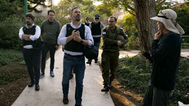 El líder de Vox, Santiago Abascal, este martes en Israel.