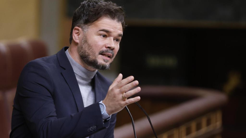 El portavoz parlamentario de ERC, Gabriel Rufián, interviene en el pleno del Congreso de los Diputados.