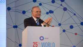 Isidro Fainé durante una de sus intervenciones en el Instituto Mundial de Cajas de Ahorros y Bancos Minoristas.