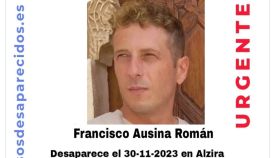 El cartel de SOS Desaparecidos de Fran Ausina, el carnicero de Alcira, al que la Policía Nacional busca desde el jueves.