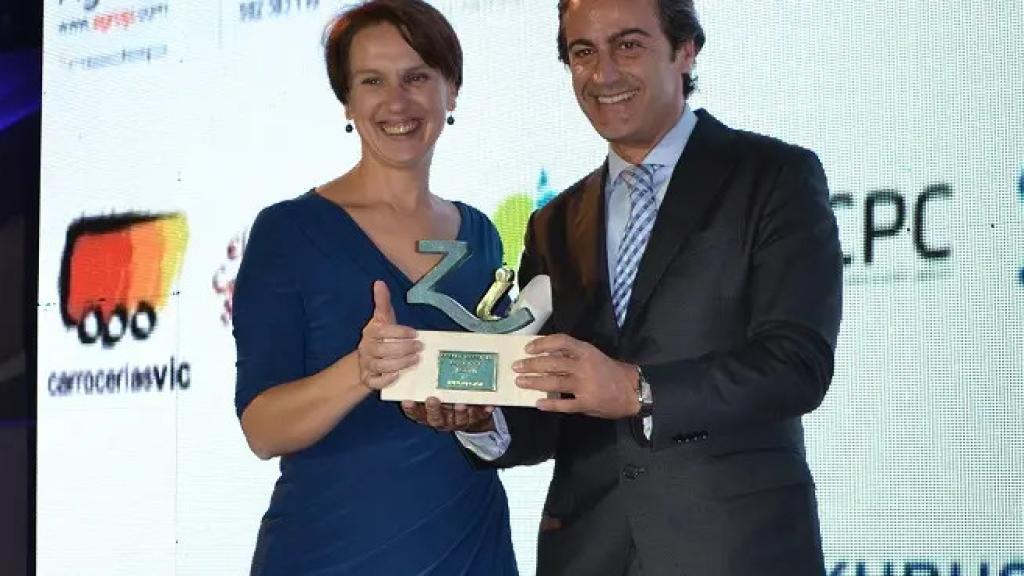 Letizia Sanchiz recibe un premio, en una imagen de archivo.