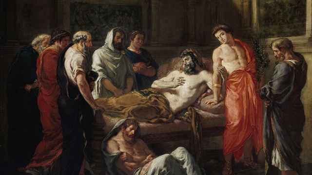 'Últimas palabras del emperador Marco Aurelio'. Un lienzo de Eugène Delacroix.