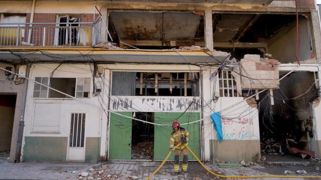 Imagen del estado en el que quedó el edificio de la calle Goya de Valladolid tras la explosión