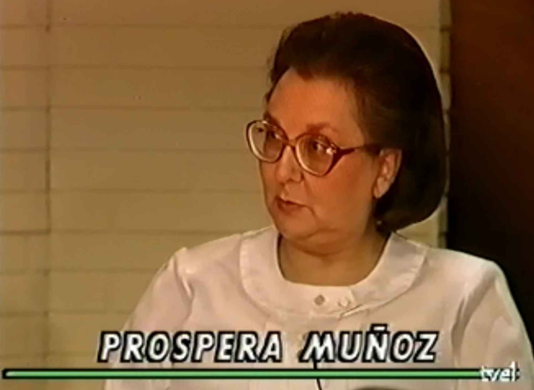 Próspera Muñoz entrevistada en TVE en 1990