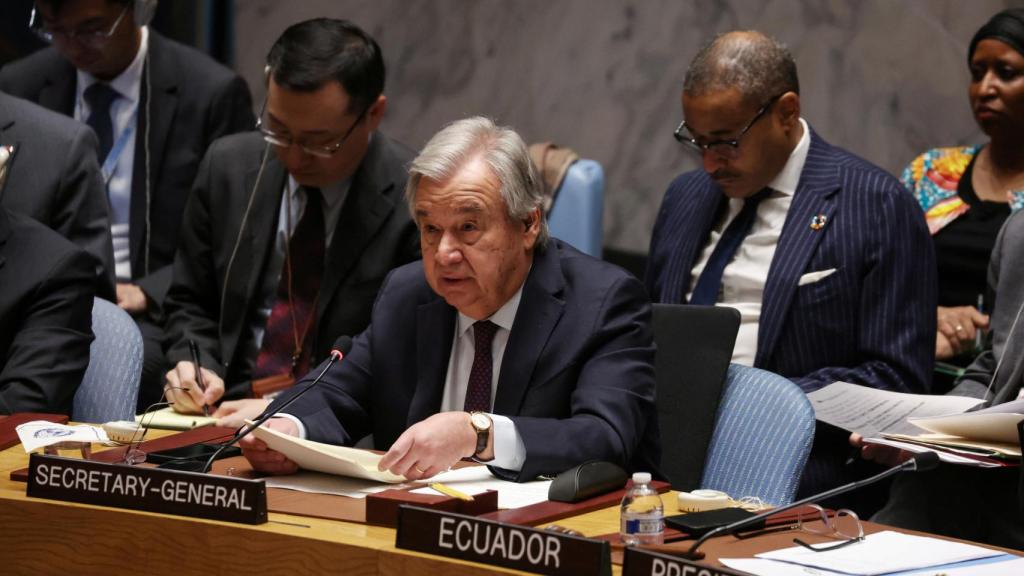 Antonio Guterres, durante el Consejo de Seguridad de la ONU