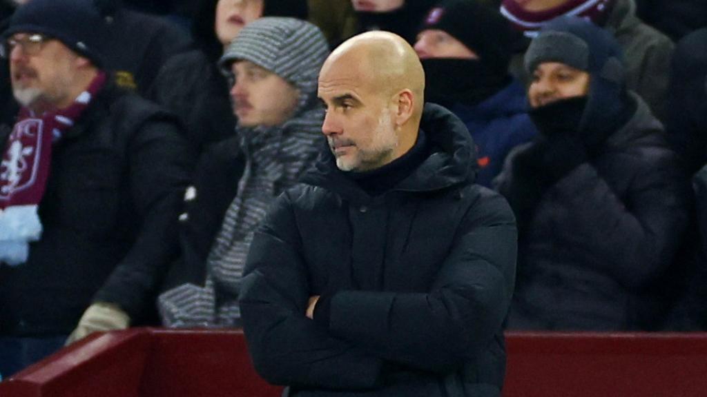 Pep Guardiola, durante el Aston Villa - Manchester City