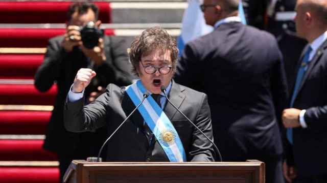Javier Milei en su discurso ante los argentinos durante su investidura.