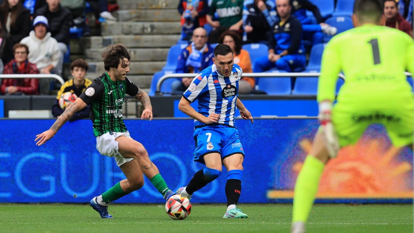 El Deportivo en un encuentro contra el Sestao.