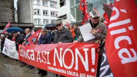 Protesta de ‘Eólica así non’ en Lugo.