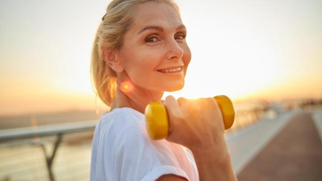 Mujer durante un entrenamiento