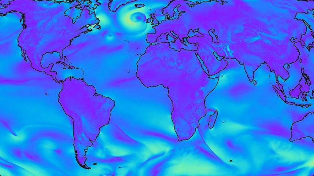 Imagen de la previsión meteorológica elaborada por GraphCast.