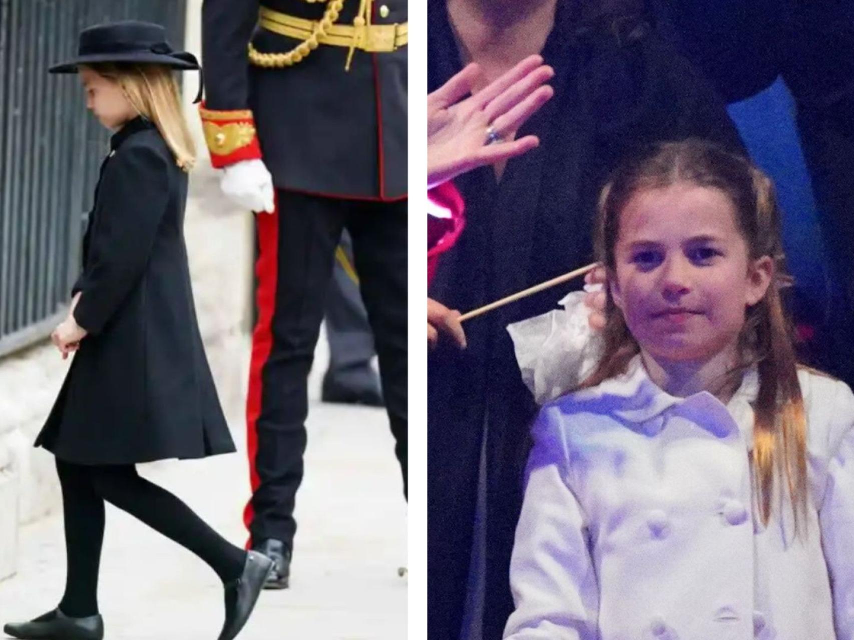 La hija de los Príncipes de Gales, con dos abrigos de marcas españolas.
