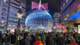 Concentración por Palestina en la Farola de Urzaiz, a 11 de diciembre de 2023.