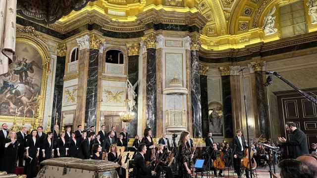 La Orquesta de Radio Televisión Española, durante el concierto navideño en el Palacio Real.