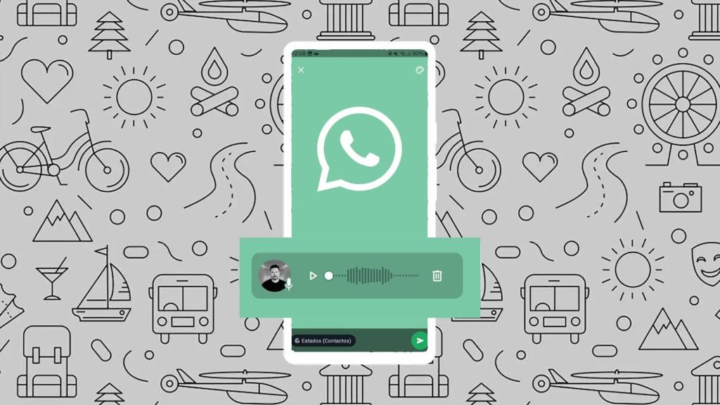 Montaje de un móvil con los estados de Whatsapp
