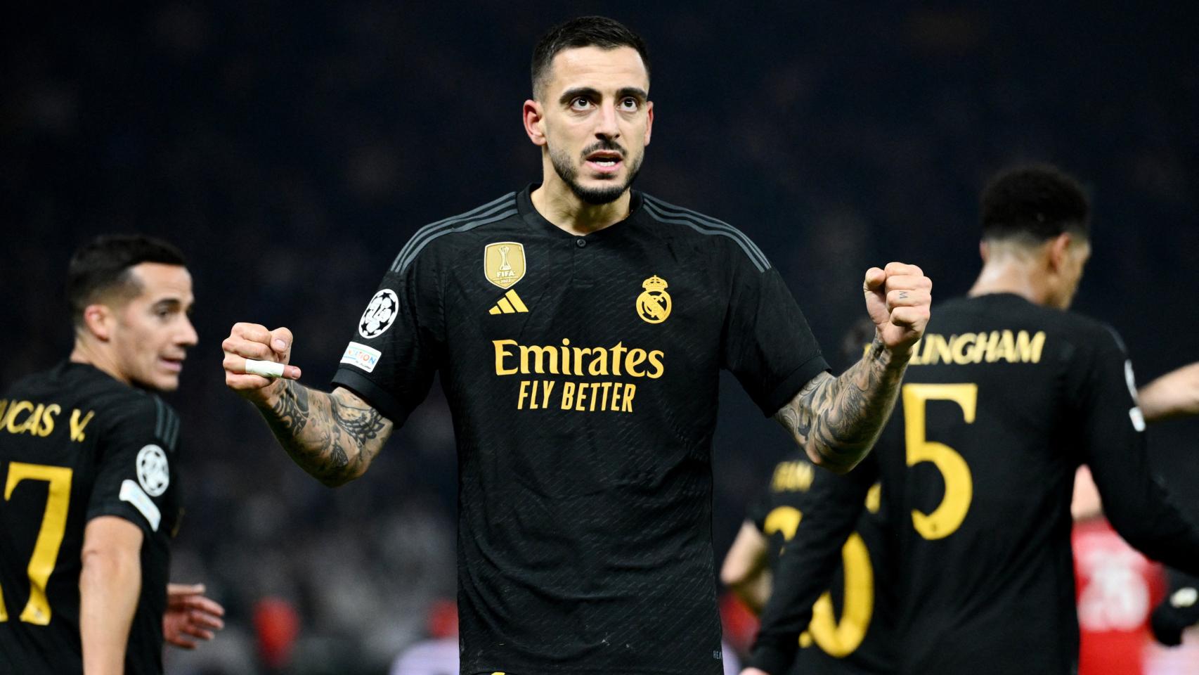 Joselu Mato celebra su segundo gol frente al Unión Berlín