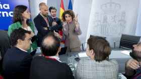 María Jesús Montero, tras el Consejo de Ministros, atiende a los periodistas.