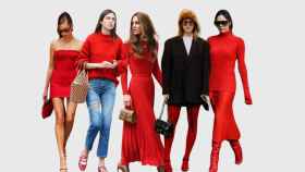 Montaje celebrities looks con prendas rojas