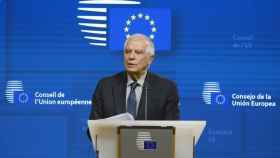 Josep Borrell durante una rueda de prensa en Bruselas
