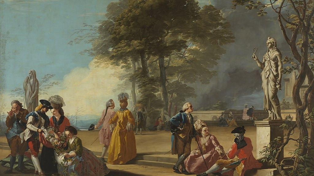 'El parque de El Retiro con paseantes'. 1779
