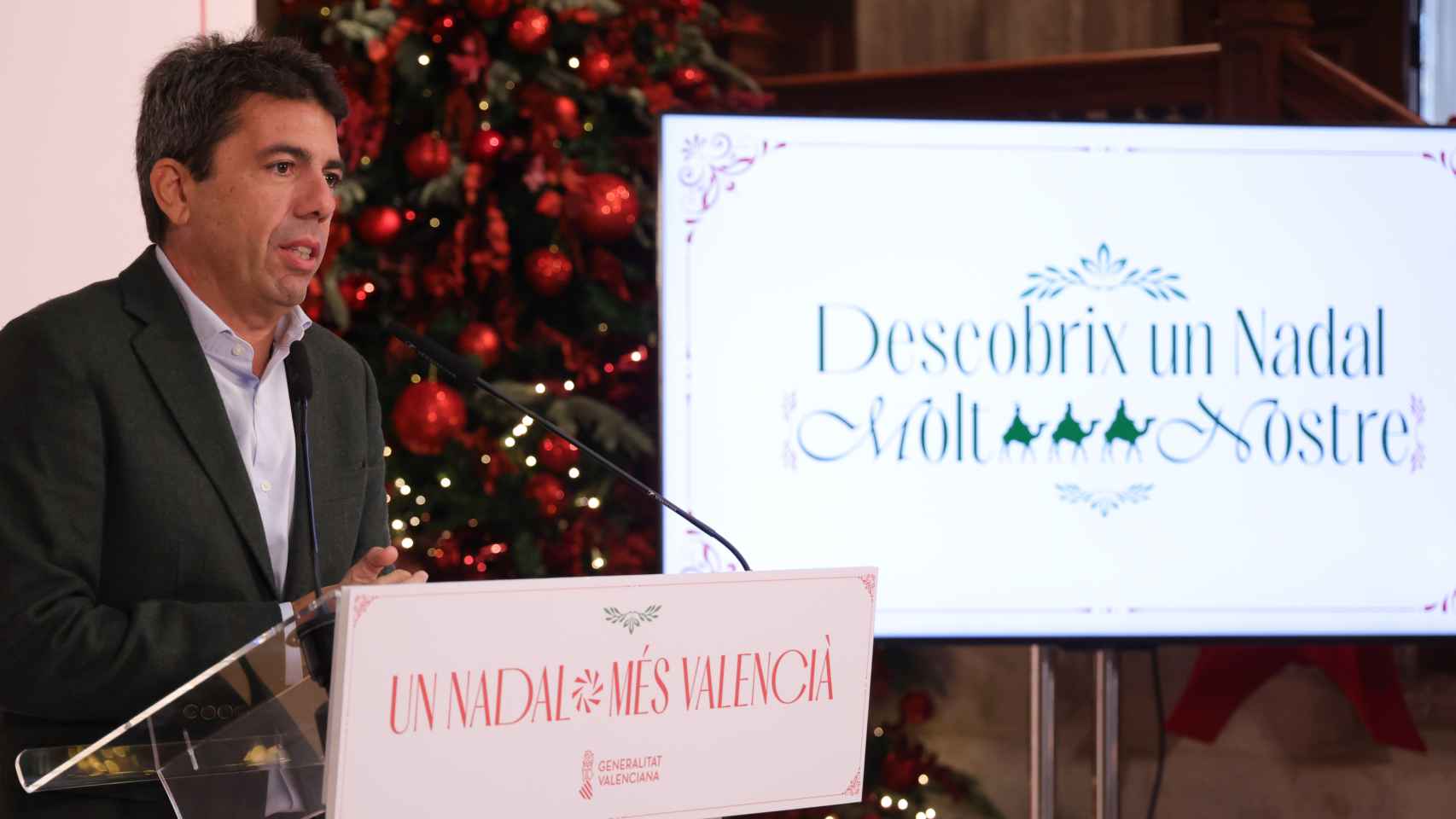 Carlos Mazón en la presentación de la campaña de navidad, Palau de la Generalitat. EE