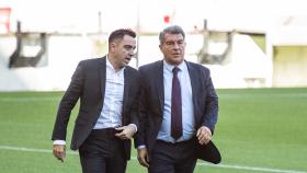 Xavi Hernández y Joan Laporta en una imagen de archivo.