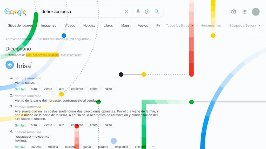 Google ya incluye al diccionario de la lengua española en la IA