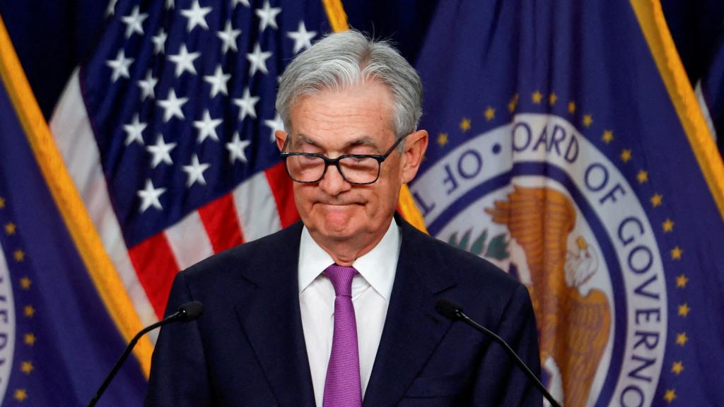 El presidente de la Fed, Jerome Powell, en una rueda de prensa.