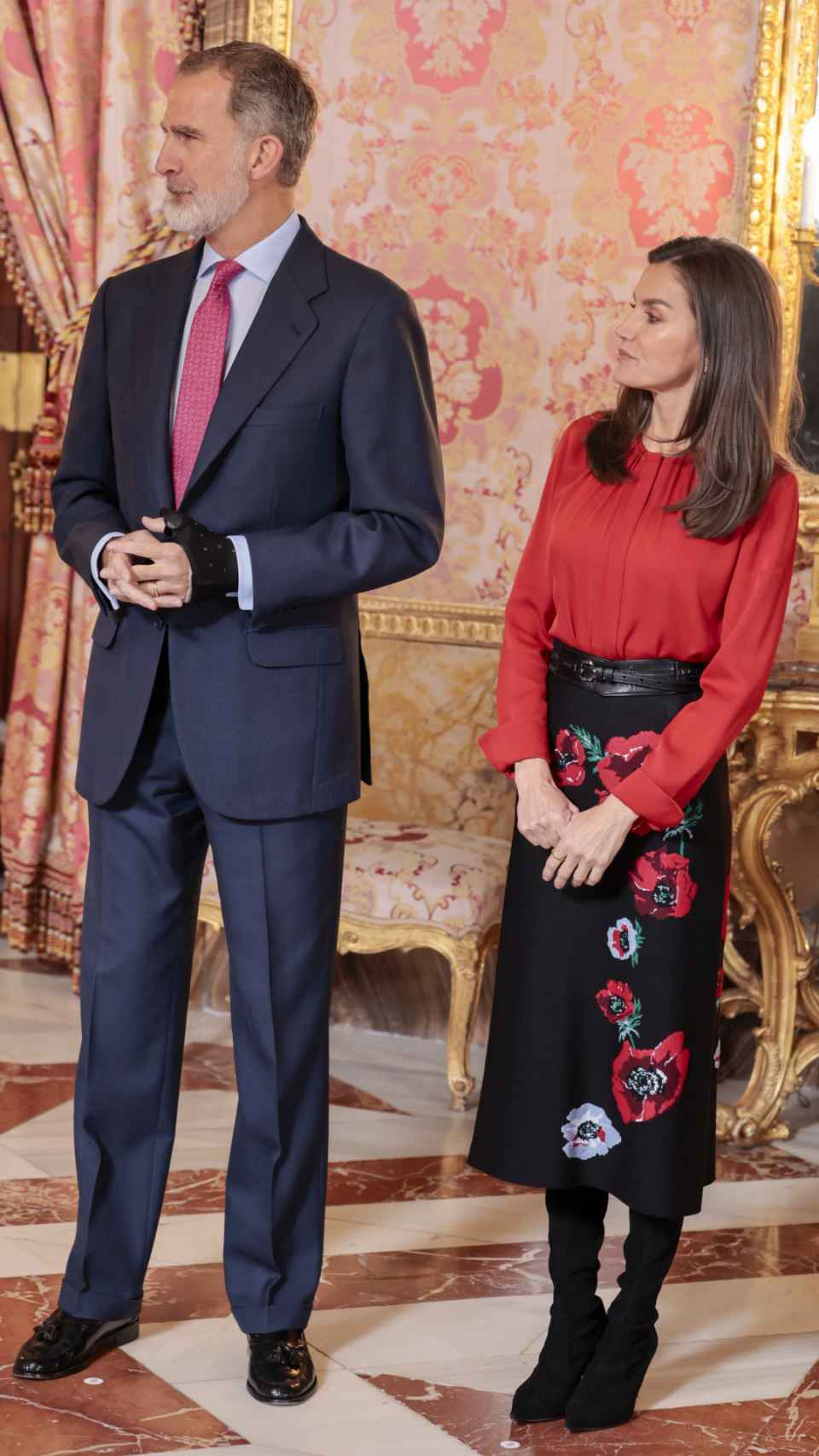 Felipe VI y Letizia, durante la reunión.