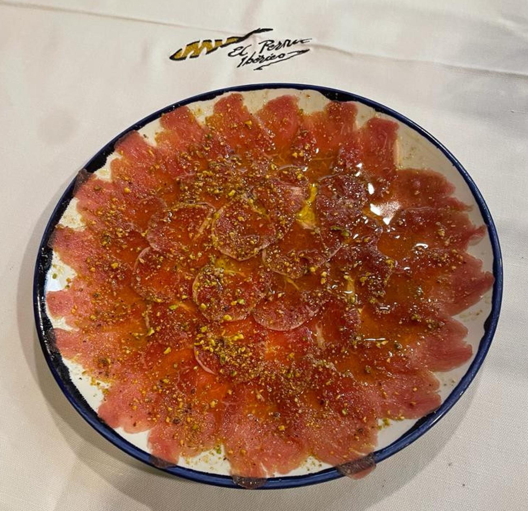 Carpaccio de solomillo ibérico en El Pernil de Guijuelo