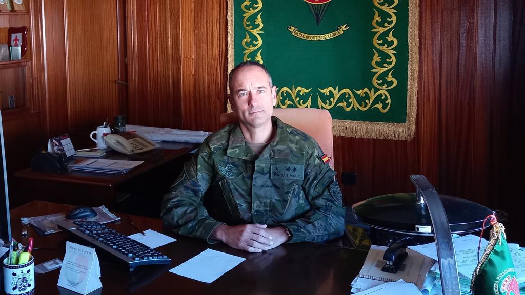 El teniente coronel Iván San Miguel, en su despacho.