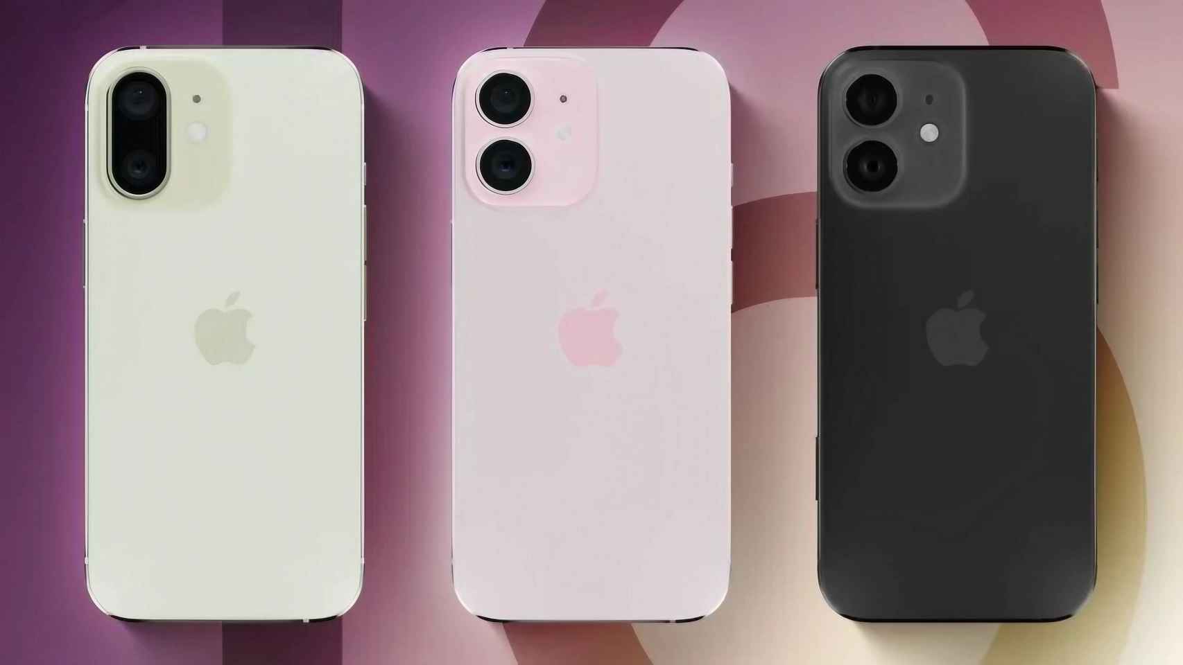 El nuevo diseño del iPhone 16 (izqda) .