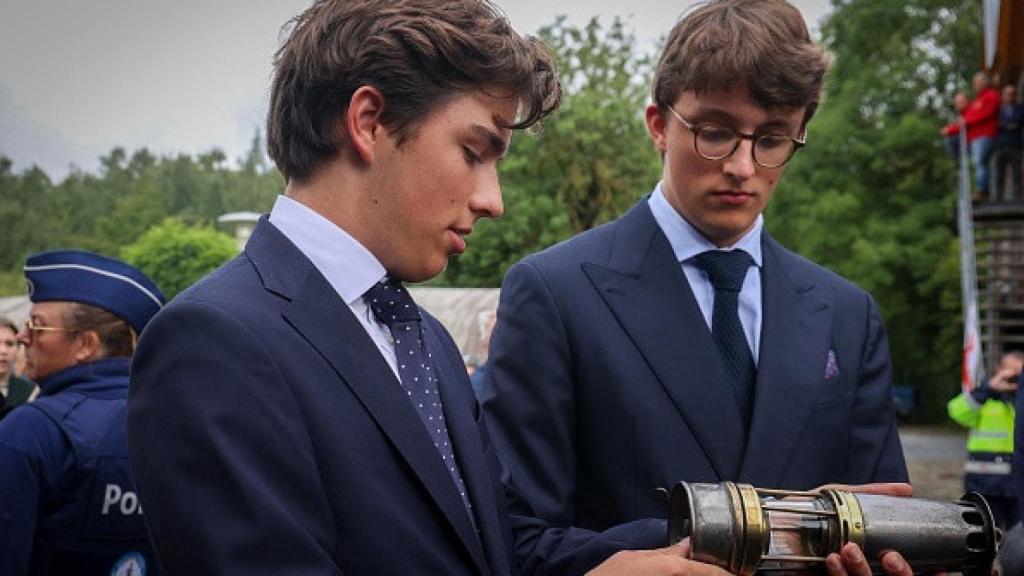 Aymeric y Nicolas, en el acto institucional del pasado mes de agosto.