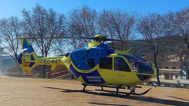 Un helicóptero del Sacyl trasladó al herido hasta el Hospital de Salamanca