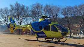 Un helicóptero del Sacyl trasladó al herido hasta el Hospital de Valladolid