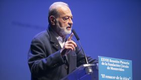 Carlos Slim, durante un acto de la XXVIII Reunión Plenaria de la Fundación Círculo de Montevideo.