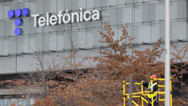 Exteriores de la sede de Telefónica en Madrid.