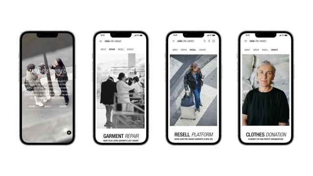 Imagen de Zara Pre-Owned, la plataforma de Zara de segunda mano, en un móvil