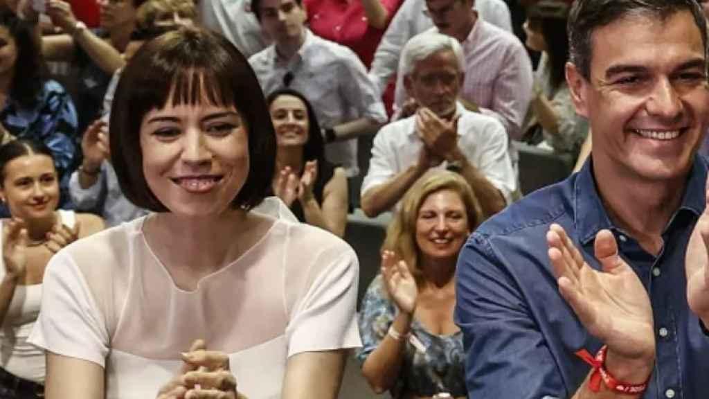 Diana Morant, Pedro Sánchez y Ximo Puig, en un mitin reciente.