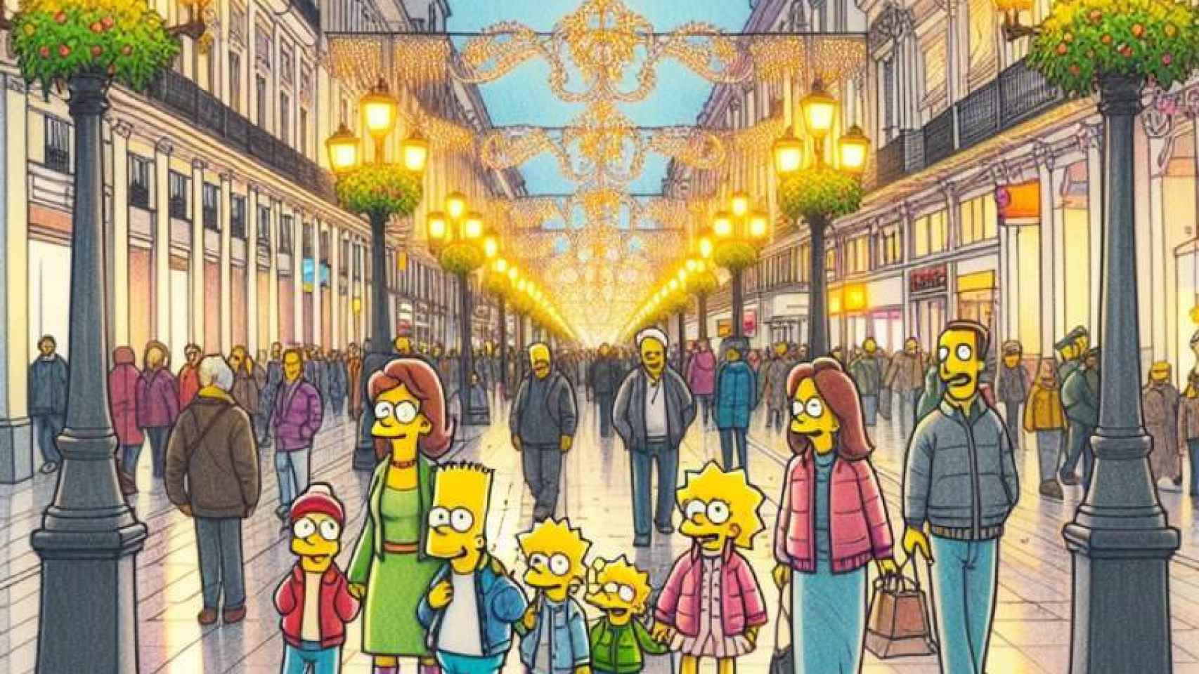 Una imagen de Calle Larios en un capítulo de Los Simpsons.