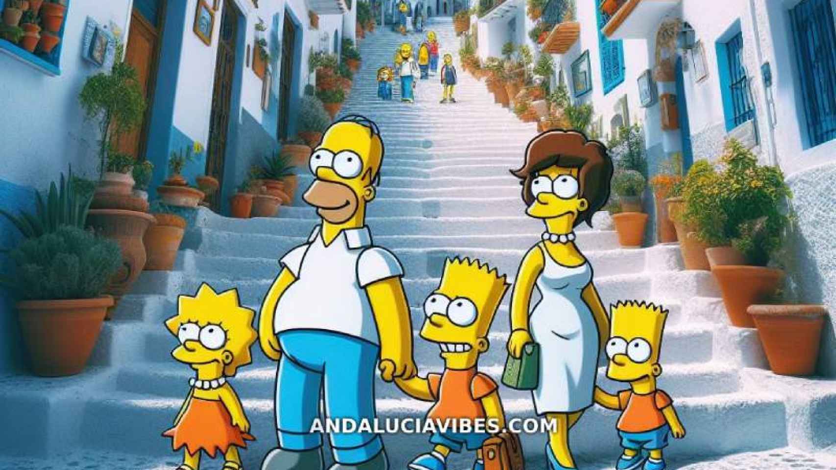 Los Simpsons, de paseo en Frigiliana.
