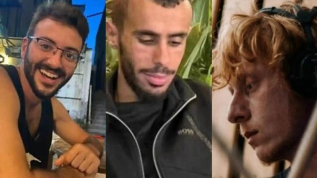 Alon Shamriz, Yotam Haim y Samer Fuad El-Talalka, los rehenes matados por error por Israel.