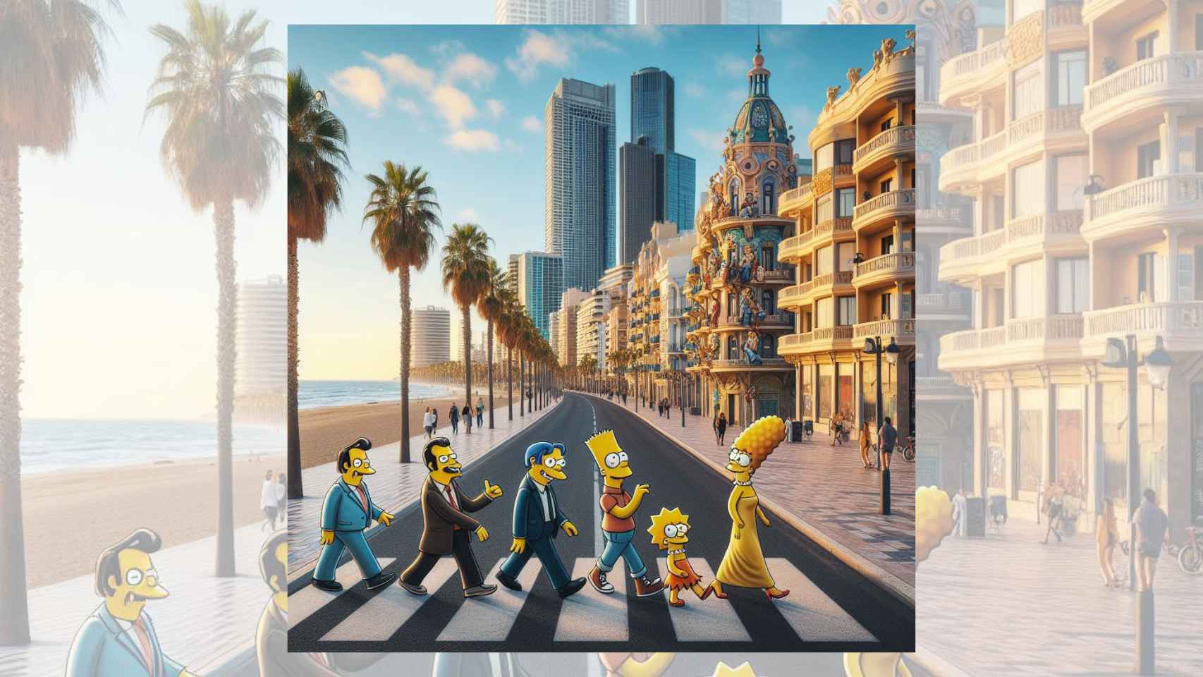 Los Simpson pasean por la Explanada