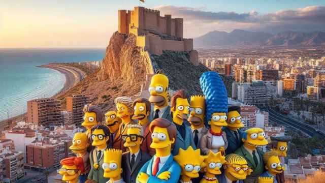 Los Simpson en  su visita a Alicante, en una imagen creada por IA.