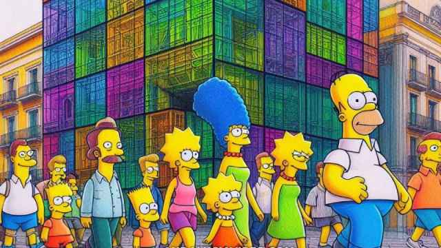 Los Simpsons, en el cubo del Pompidou.