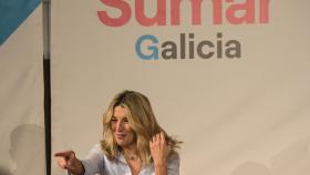Yolanda Díaz, en un acto de Sumar en Galicia.