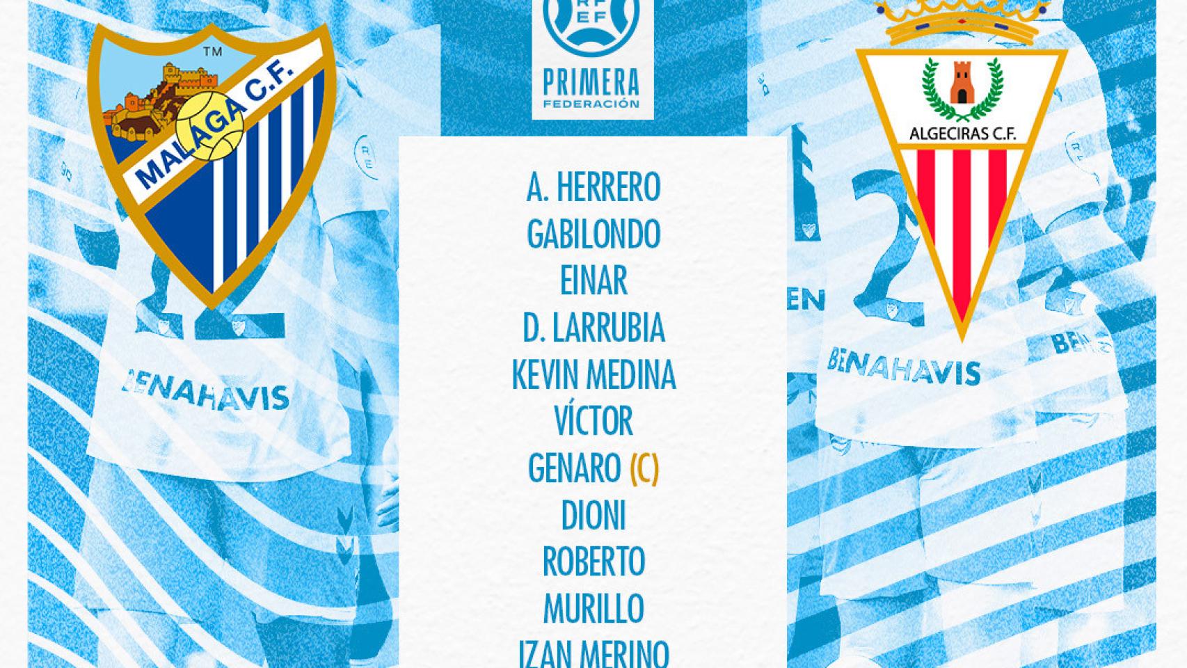 Las alineaciones del Málaga CF vs. Algeciras