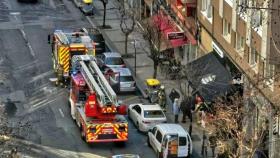 Incendio en la hamburguesería Devoto de A Coruña.