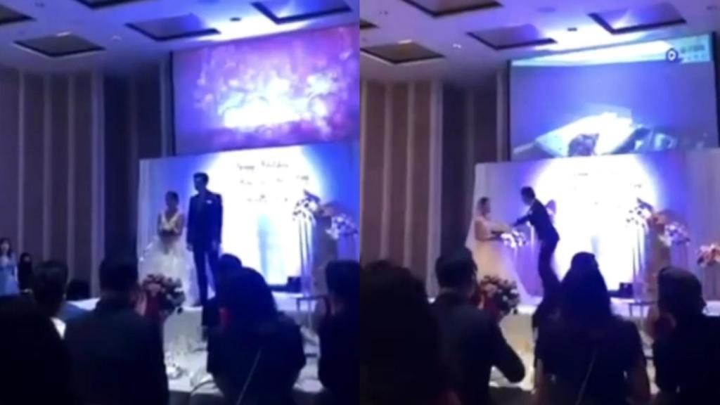 Un hombre muestra la infidelidad de su novia en plena boda